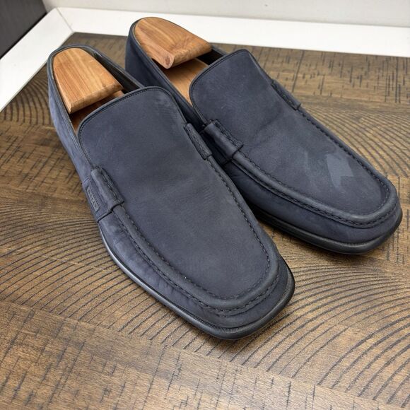BALLY Swiss Men Loafers Size US 10D EU 3E Blue Suede Classic Dress Casual main image 13